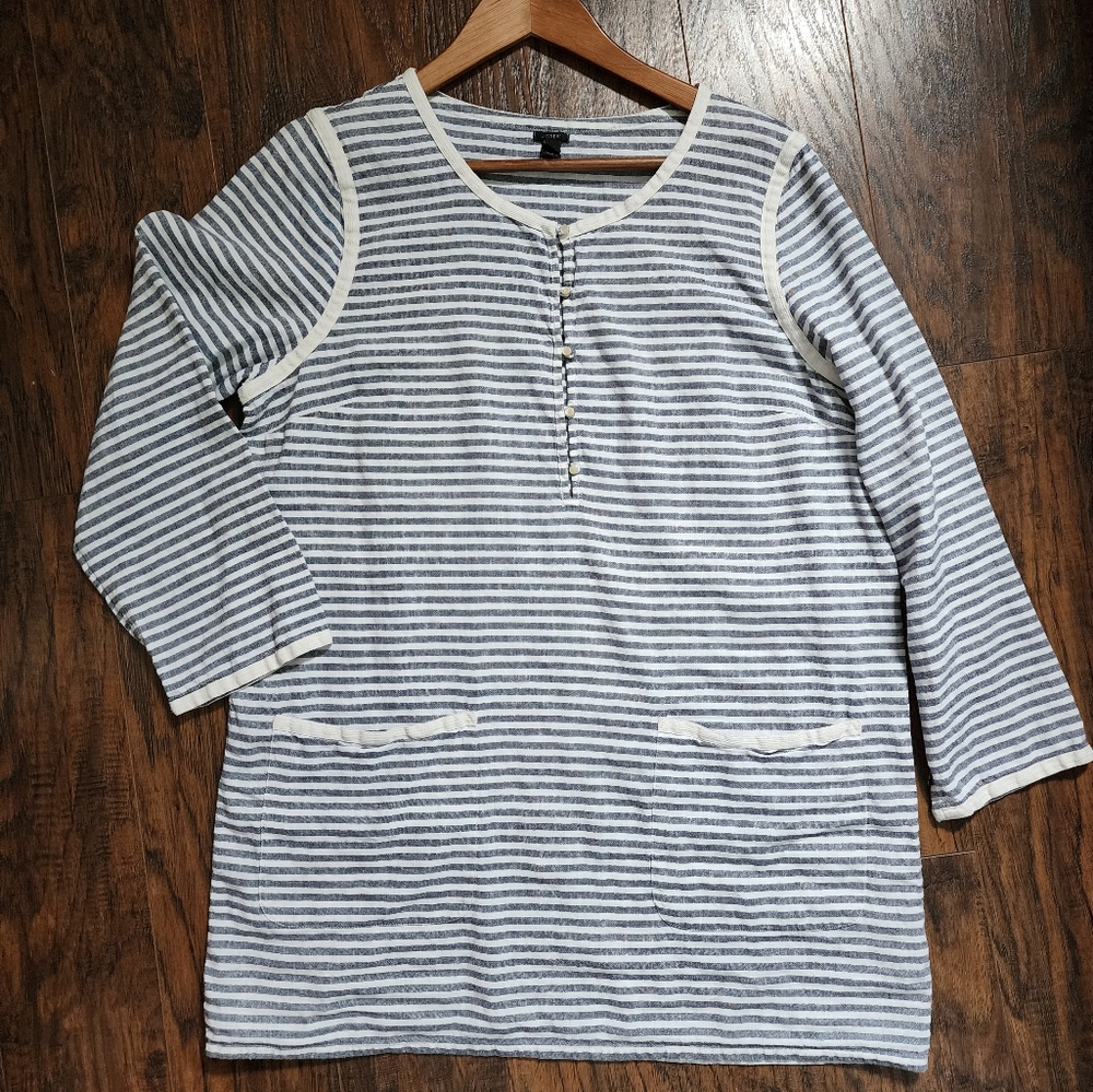J. Crew Navy and Cream Striped Tunic